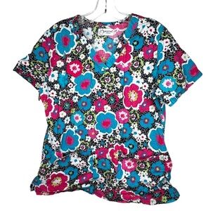 Peaches Uniforms Floral Scrub Shirt